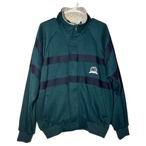 Vintage Christian Dior Monsieur Full Zip Green Bomber Cardigan Jacket Size Large